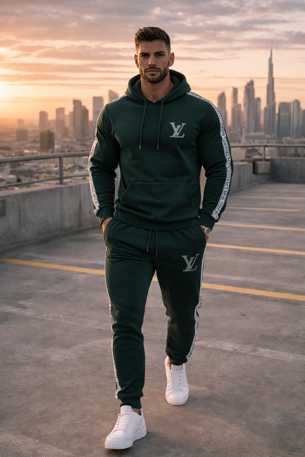 Ensemble LV Hoodie Bandes