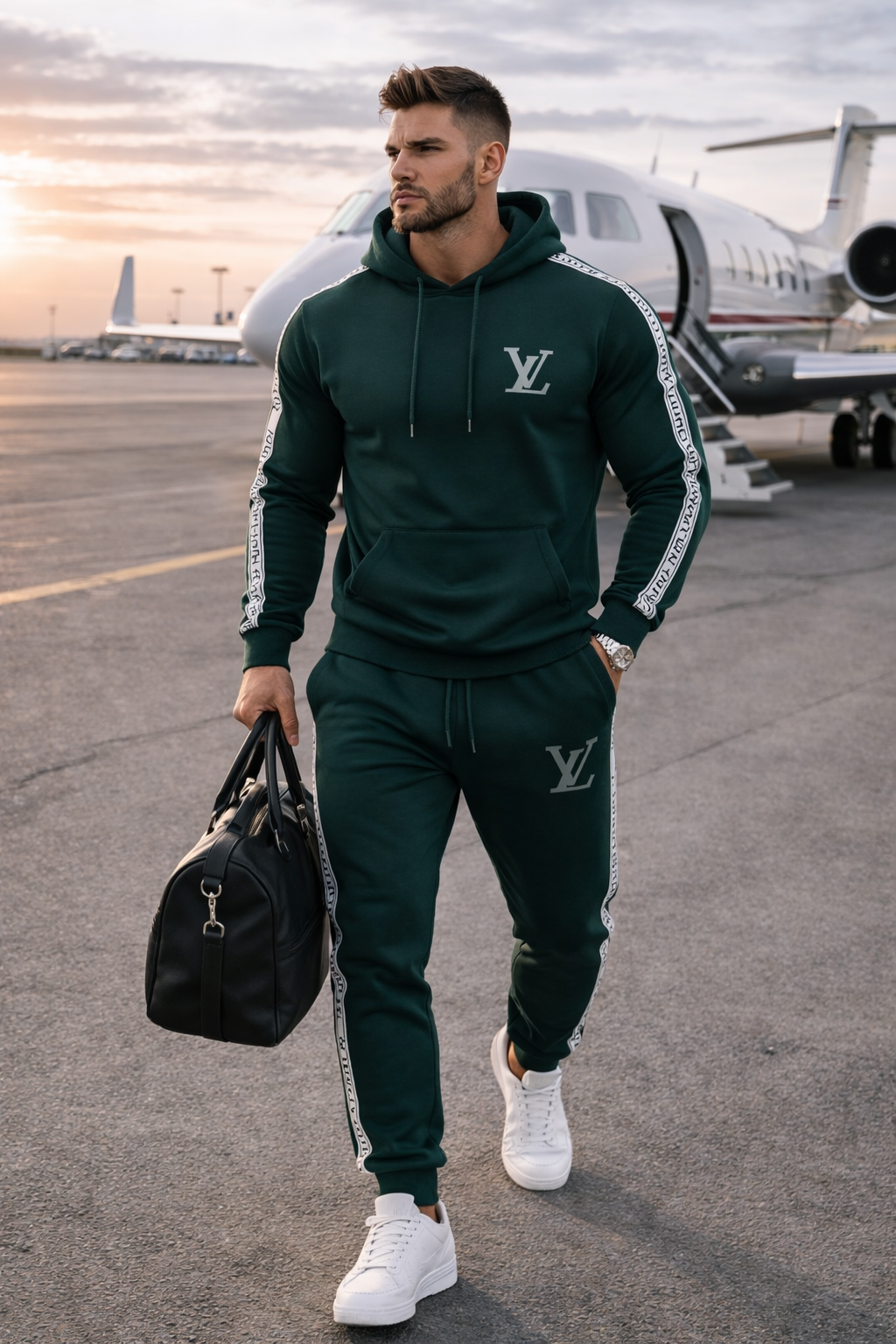 Ensemble LV Hoodie Bandes