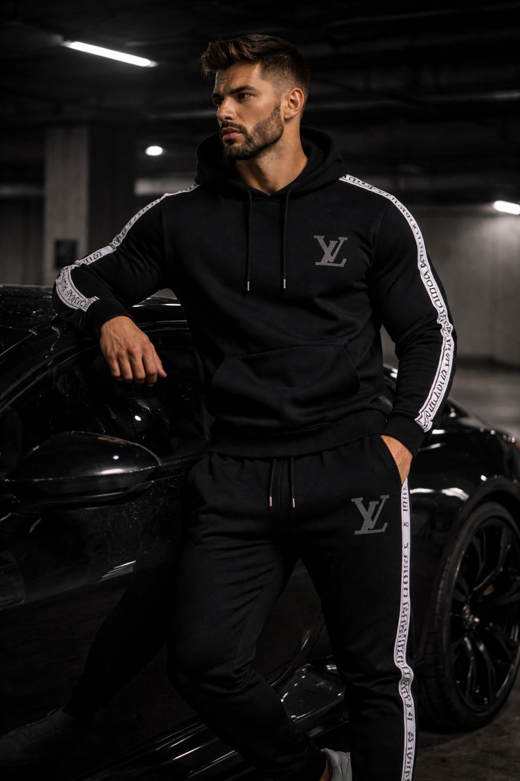 Ensemble LV Hoodie Bandes